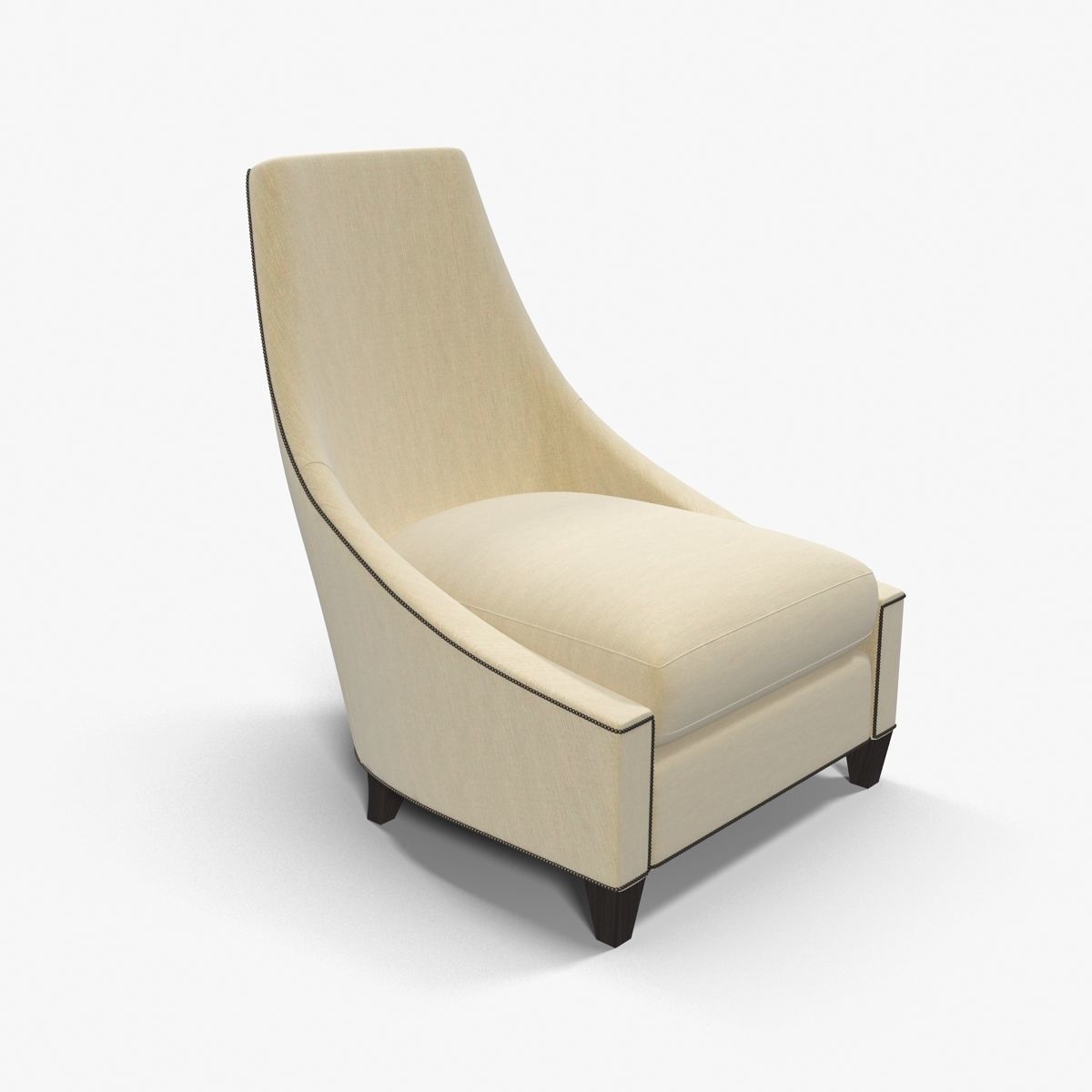 Baker Bel Air Lounge Chair Low-poly 3D model_7