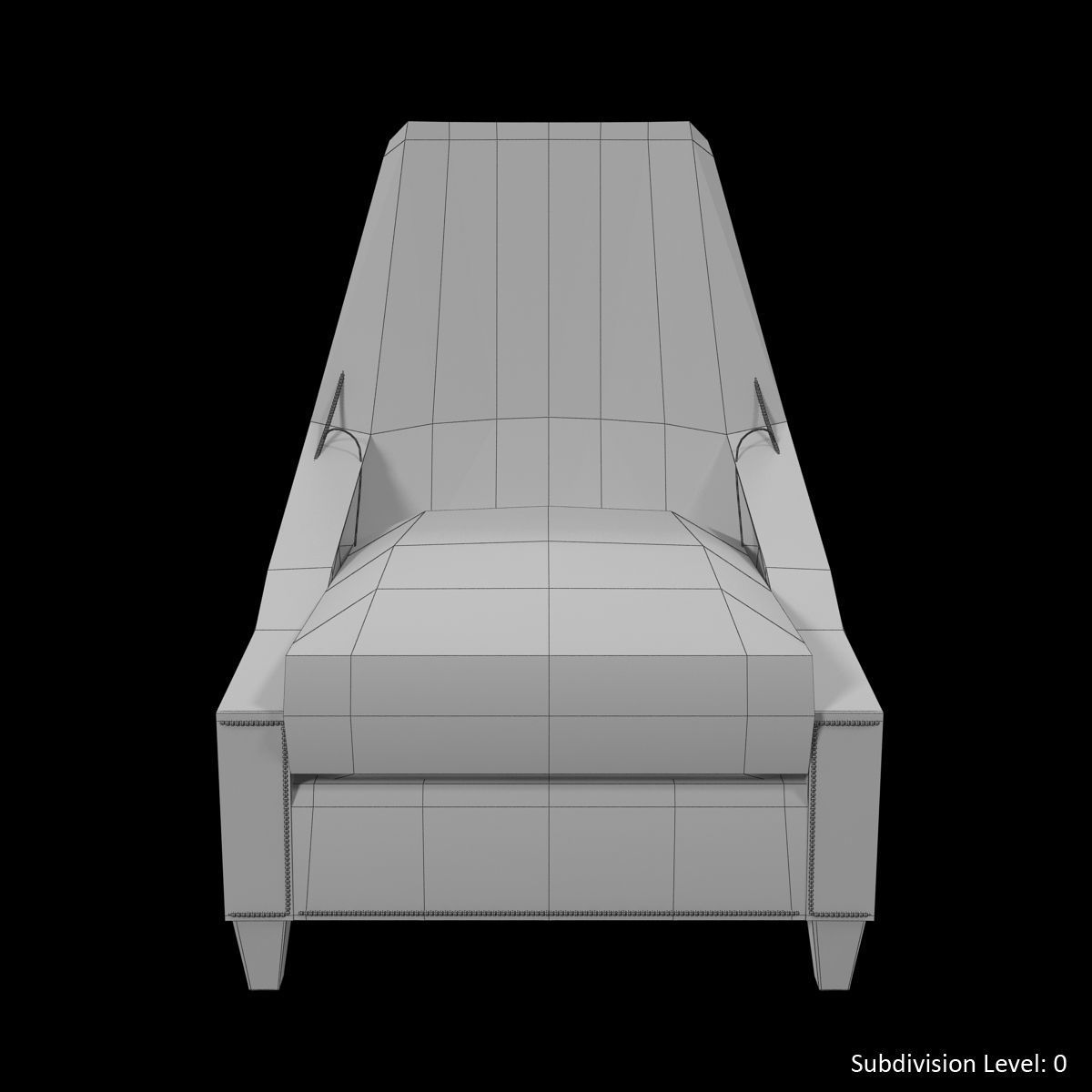 Baker Bel Air Lounge Chair Low-poly 3D model_19