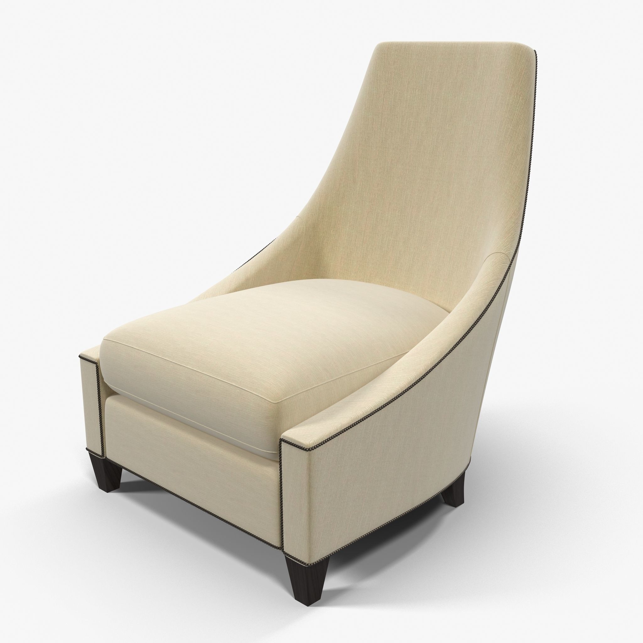Baker Bel Air Lounge Chair Low-poly 3D model_3