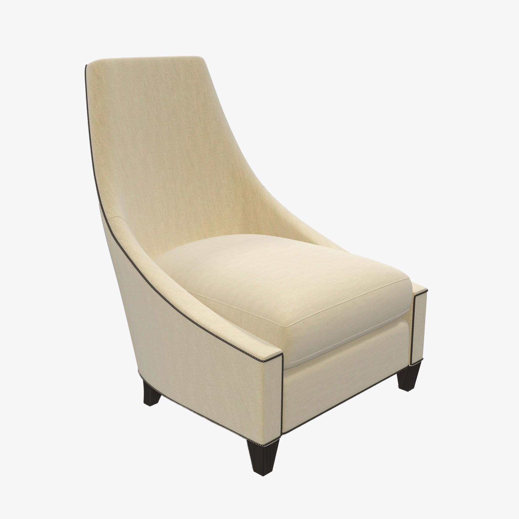 Baker Bel Air Lounge Chair Low-poly 3D model_1