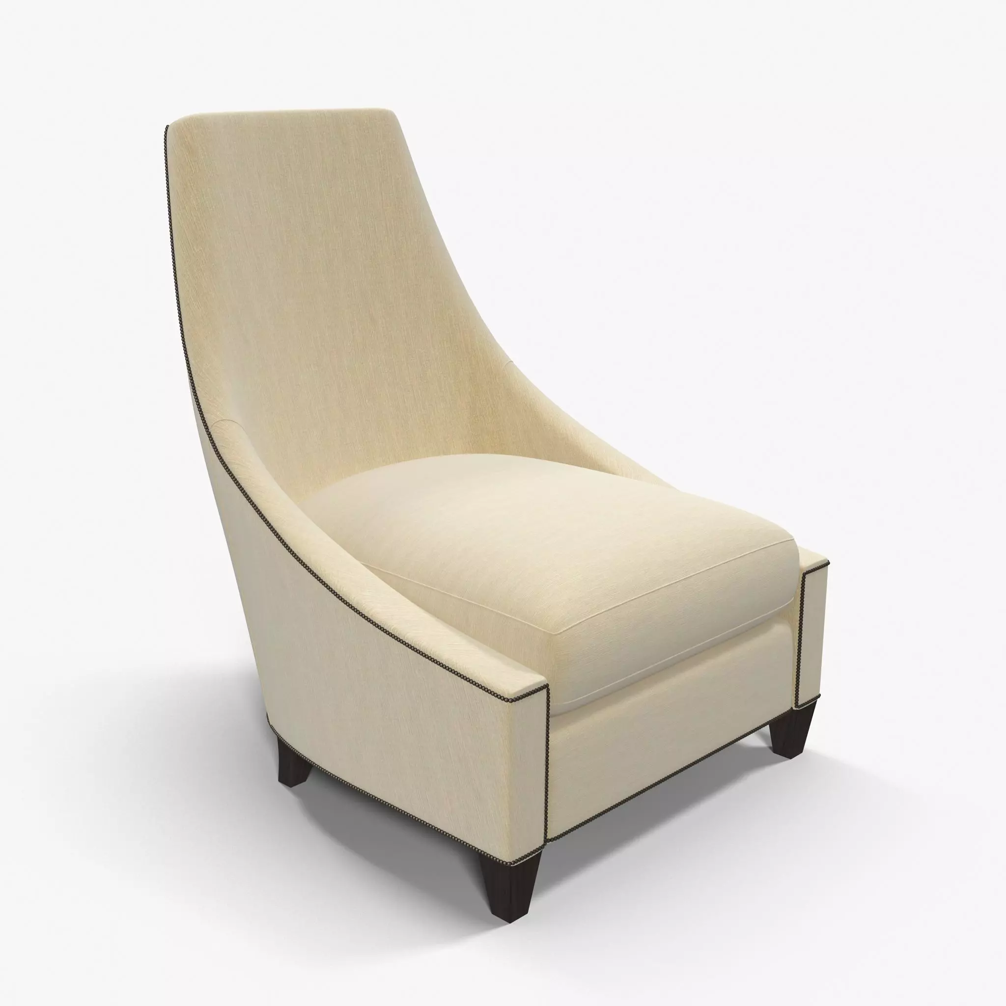 Baker Bel Air Lounge Chair Low-poly 3D model_0