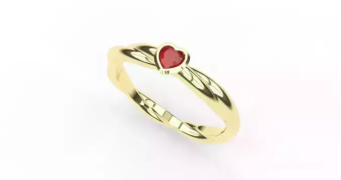 Twisted heart ring for 3D printing