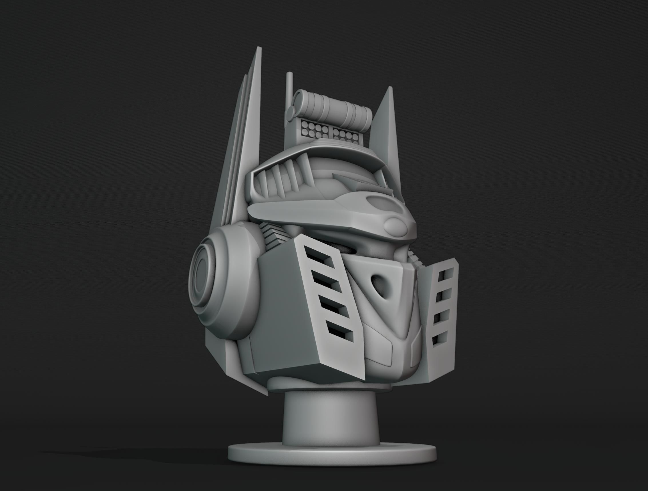 Mecha Head  3D print model_3