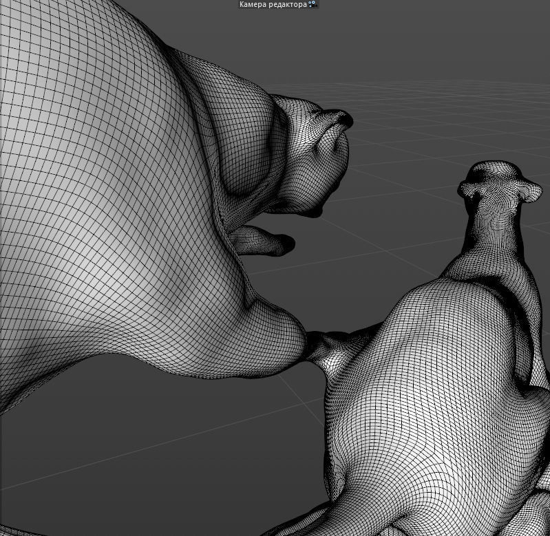 Statuette of a running dog Low-poly 3D model_3