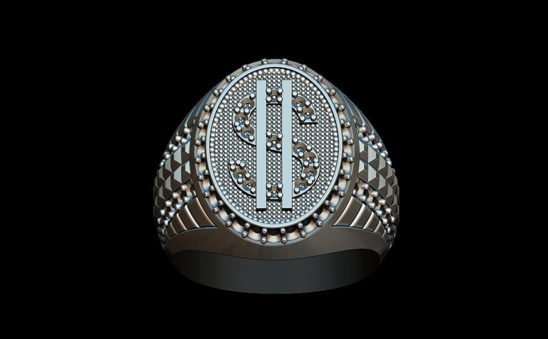 Dollar coin ring 3D print model_2