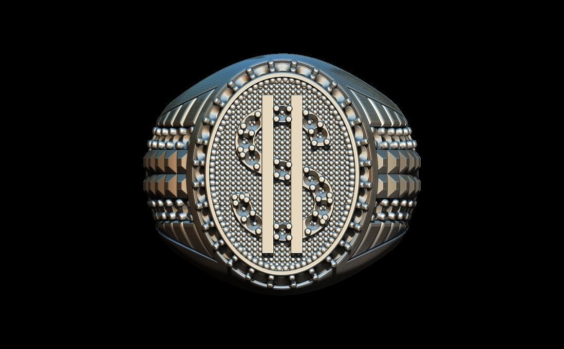 Dollar coin ring 3D print model_1