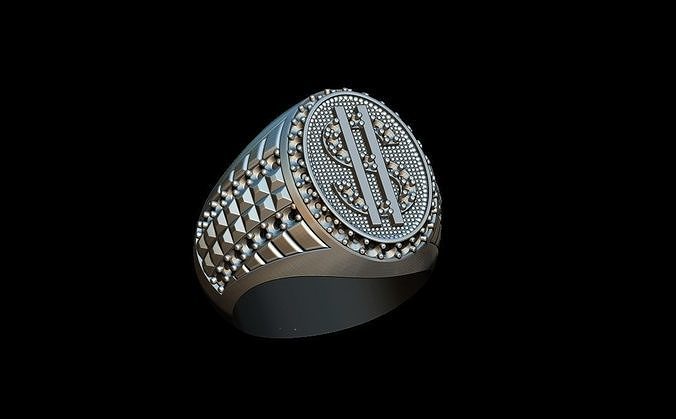 Dollar coin ring 3D print model