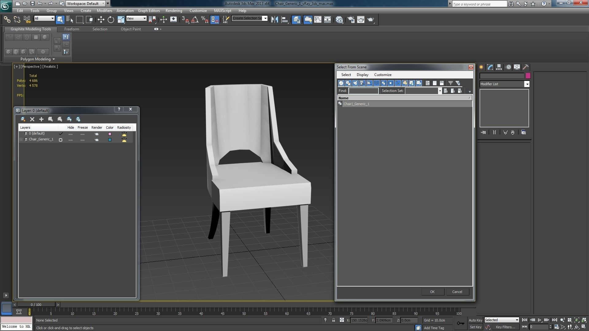 Chair Generic 1 Low-poly 3D model_28