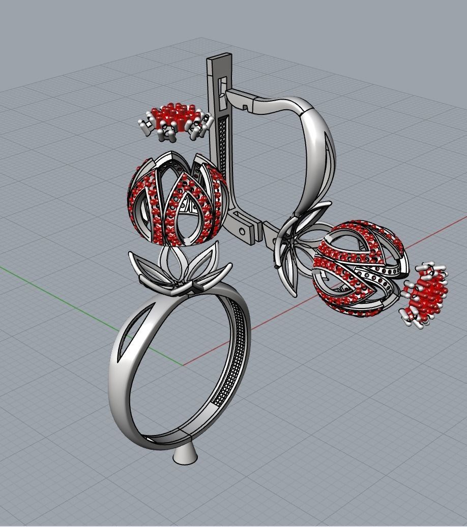 Pomegranate Set 3D print model_1