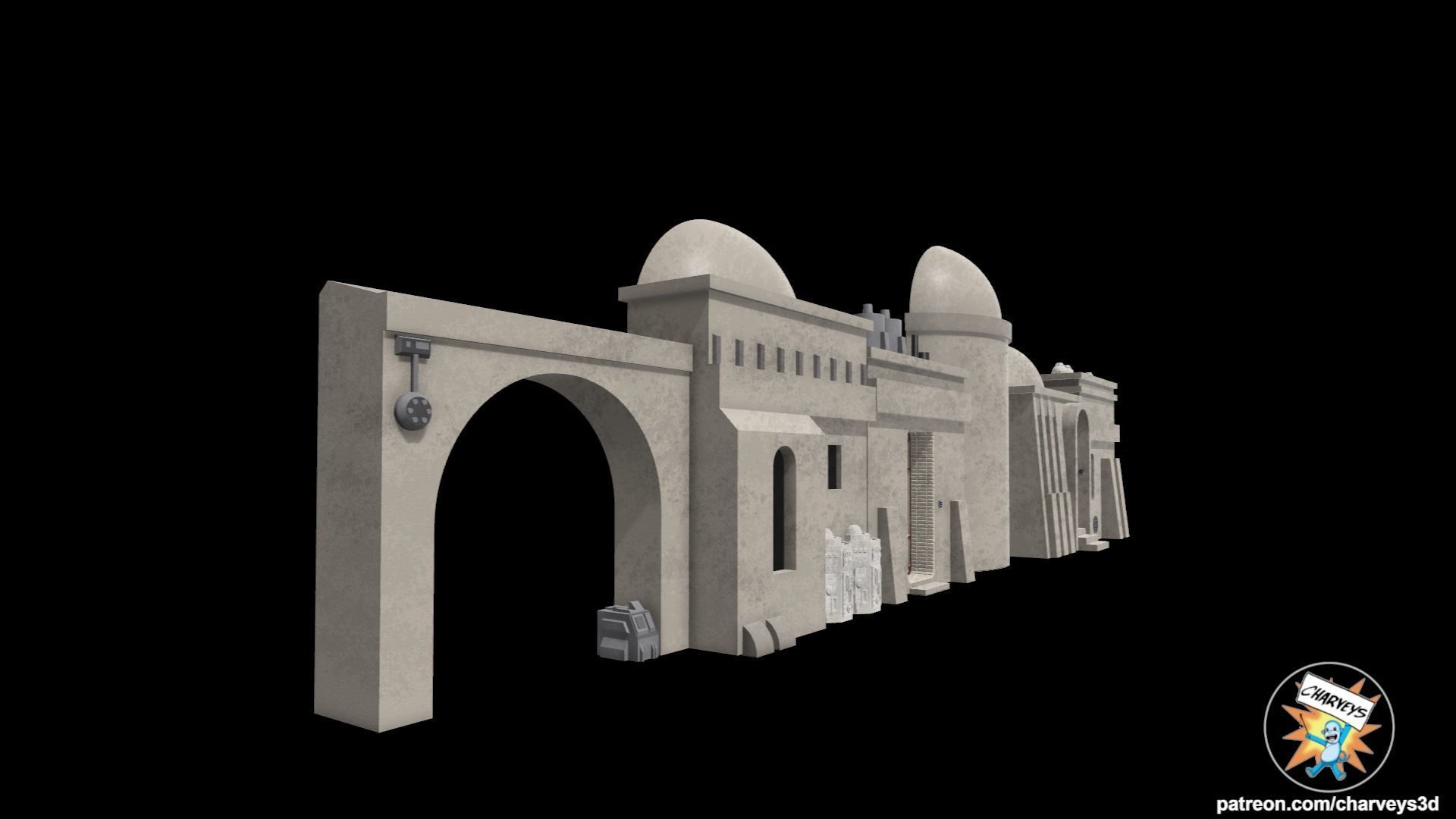 Star Wars Modular Tatooine Shelf Diorama for action figures 3D print model_3