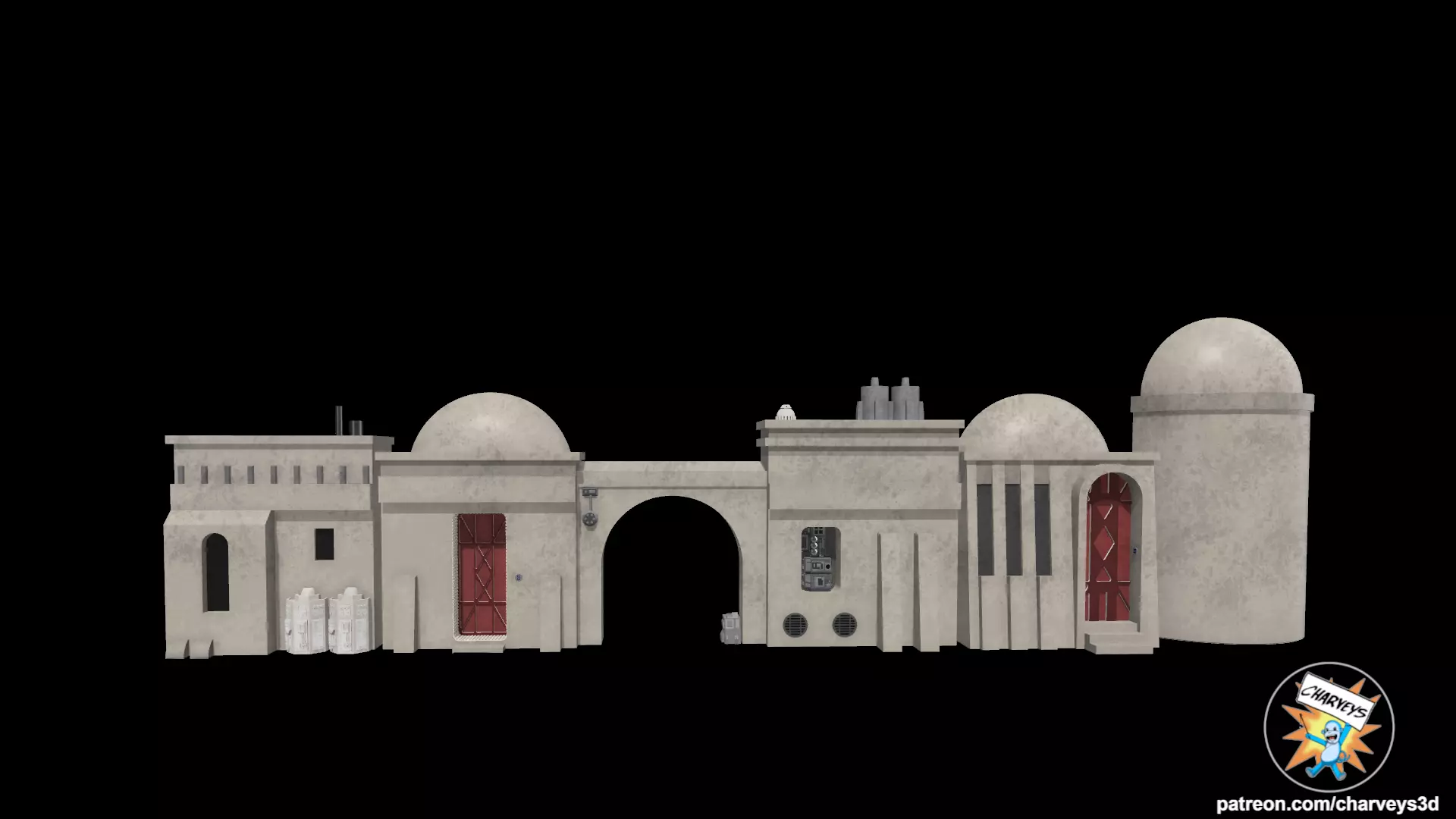 Star Wars Modular Tatooine Shelf Diorama for action figures 3D print model_0