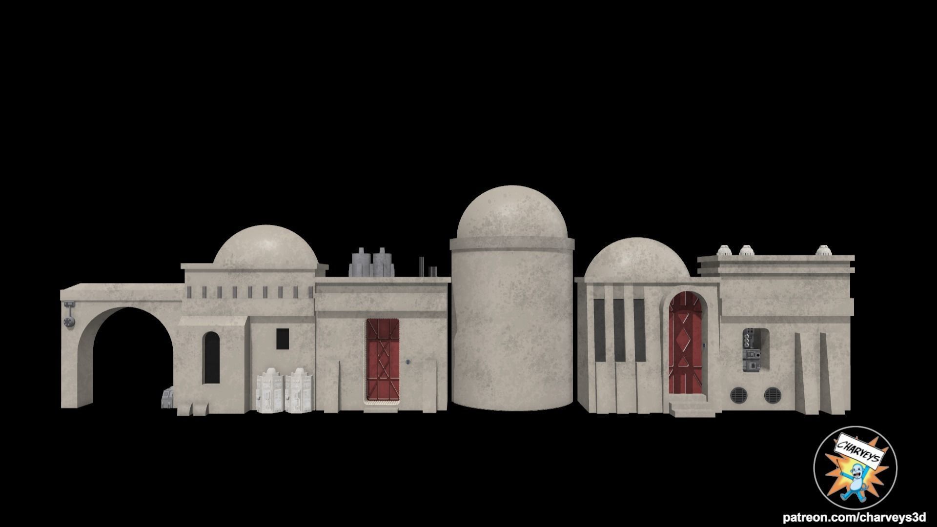 Star Wars Modular Tatooine Shelf Diorama for action figures 3D print model_2