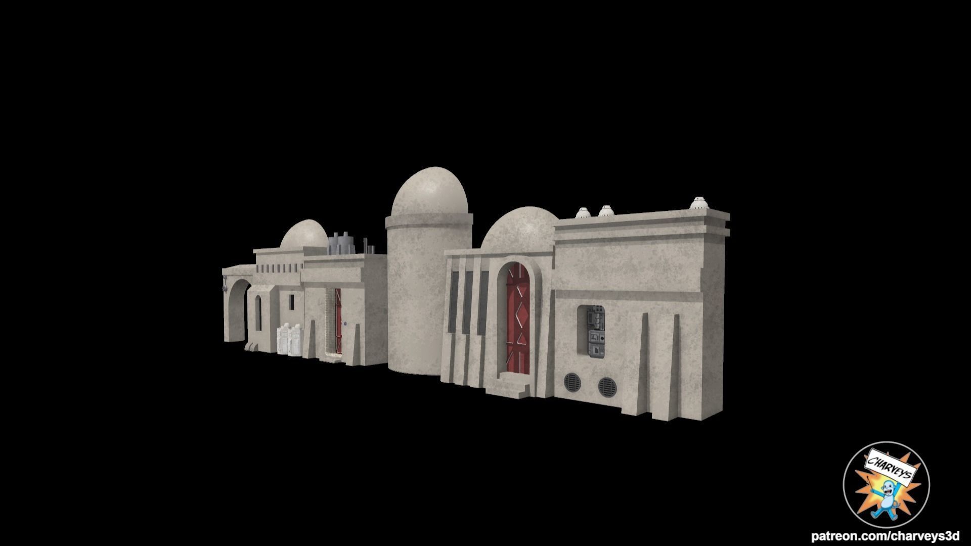 Star Wars Modular Tatooine Shelf Diorama for action figures 3D print model_4