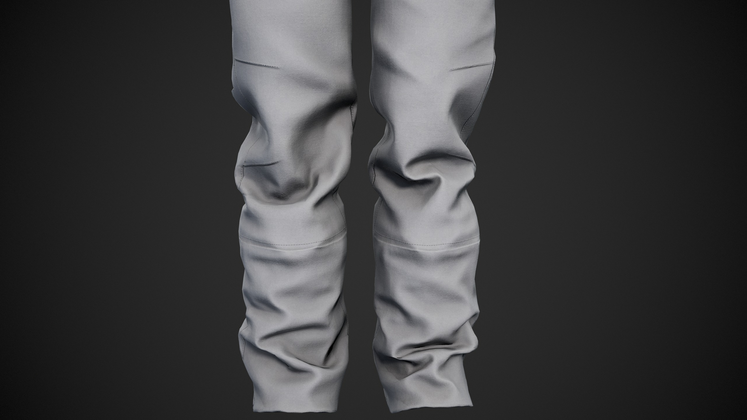 White Snowboard Pants Style 3 Low-poly 3D model_10