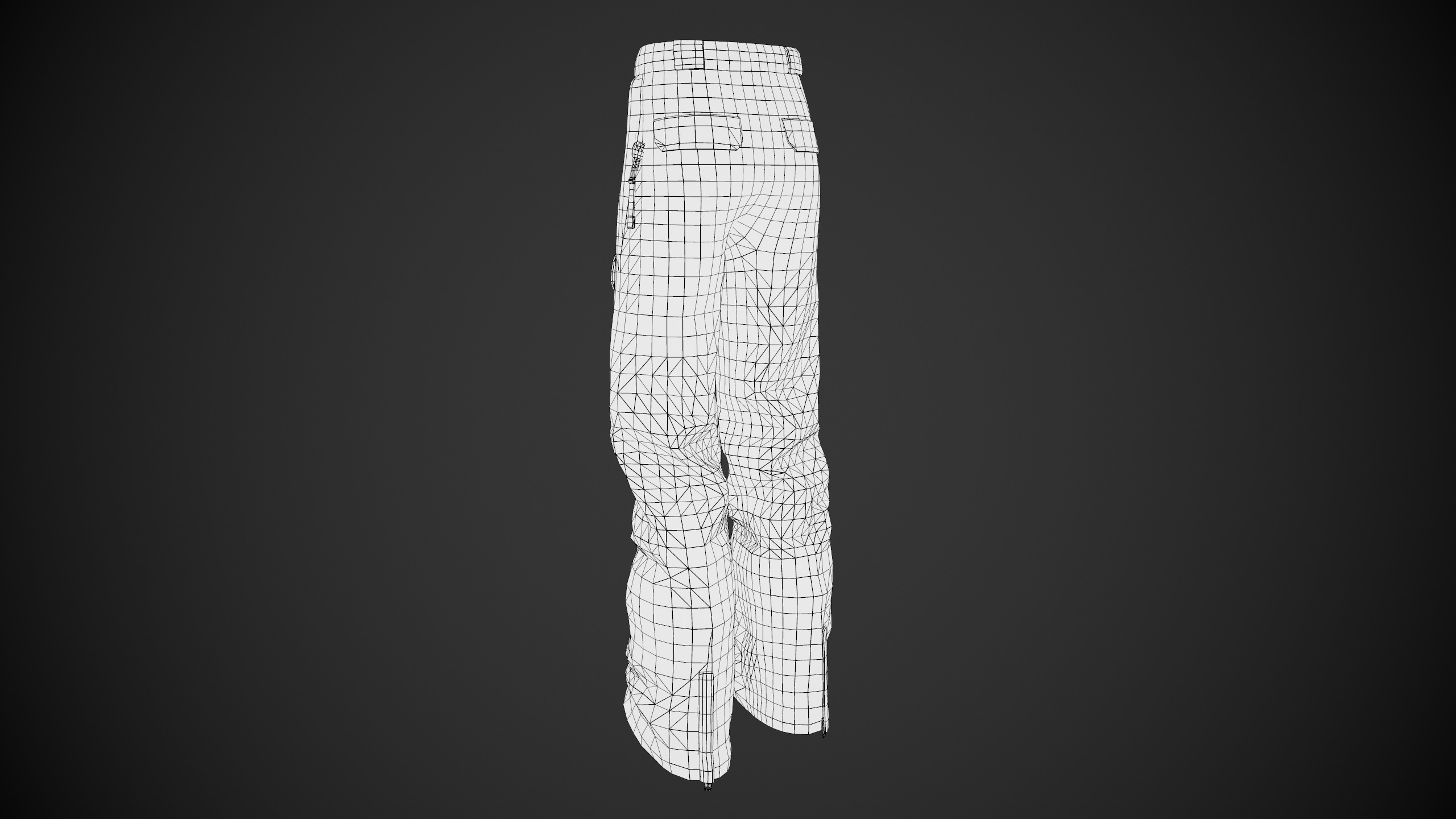 White Snowboard Pants Style 3 Low-poly 3D model_23