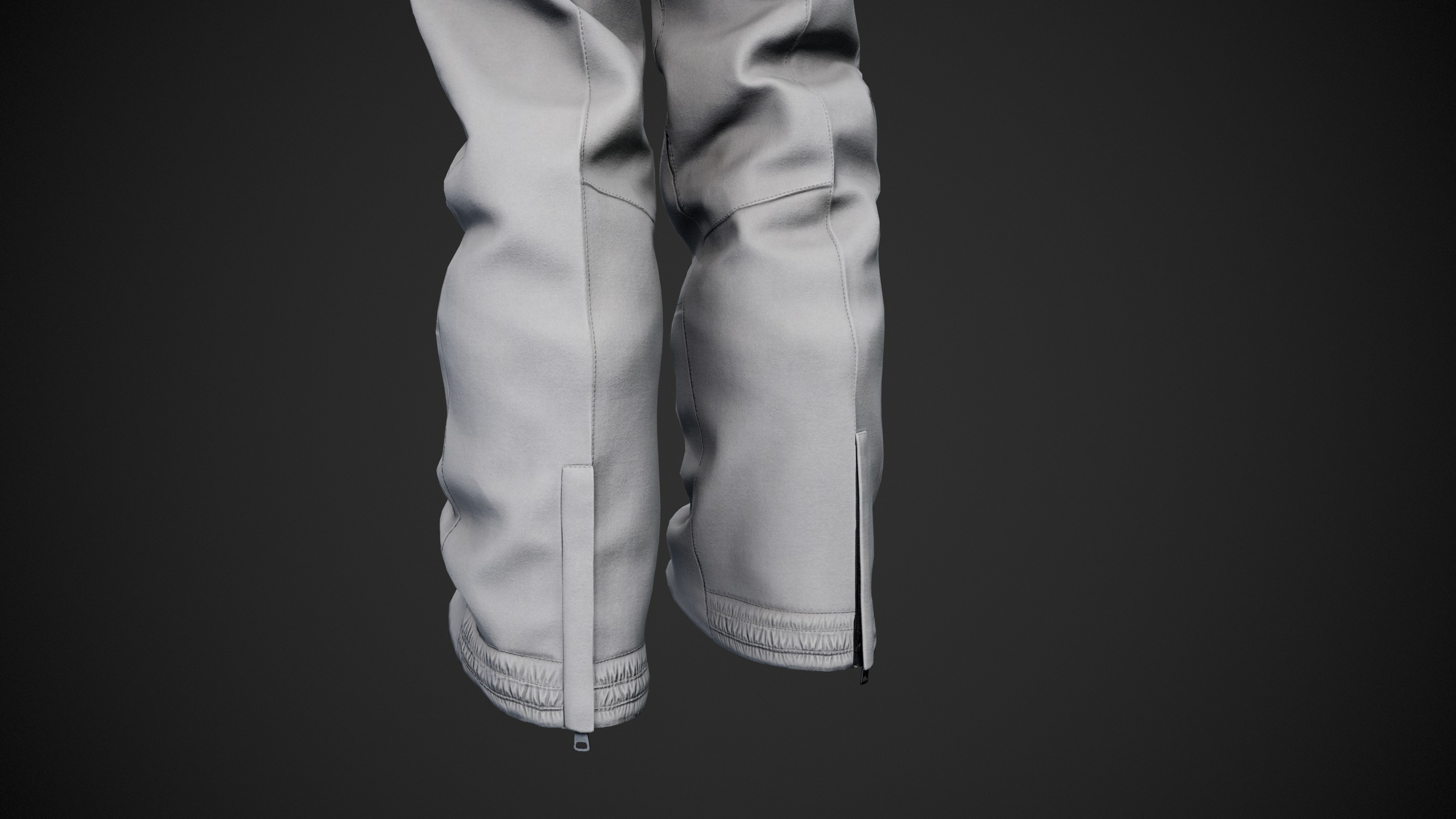 White Snowboard Pants Style 3 Low-poly 3D model_11