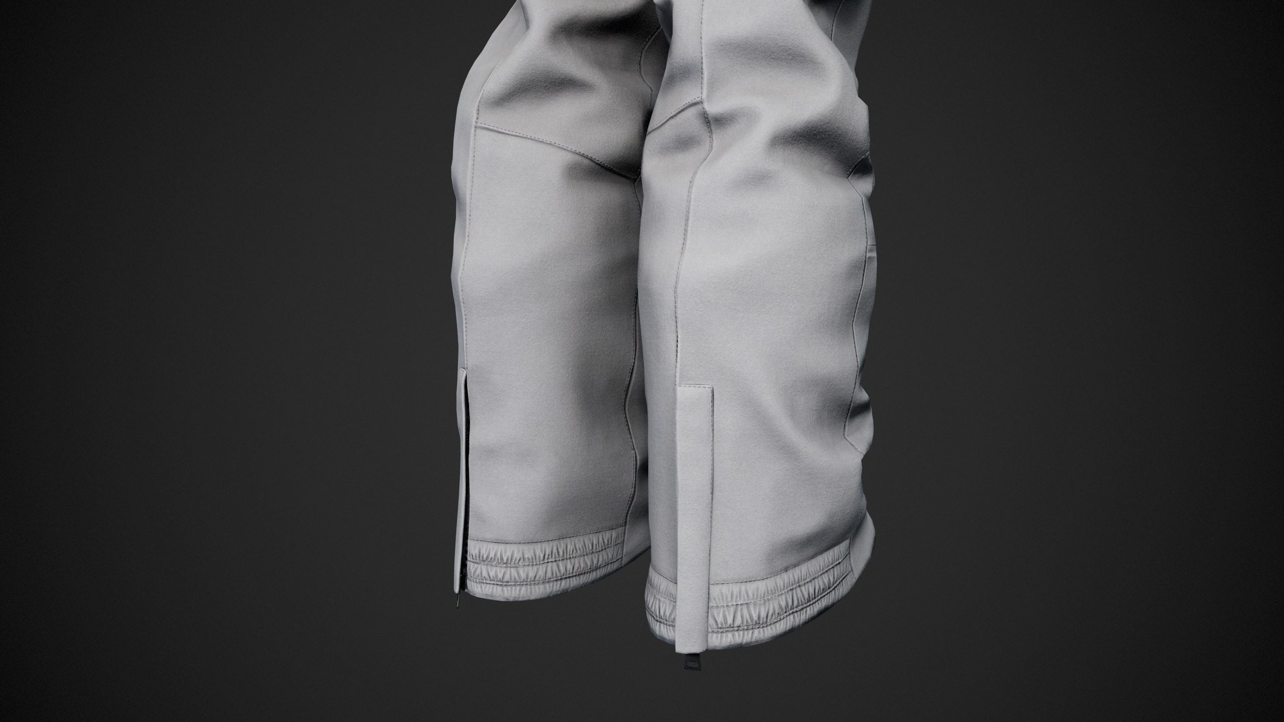 White Snowboard Pants Style 3 Low-poly 3D model_12