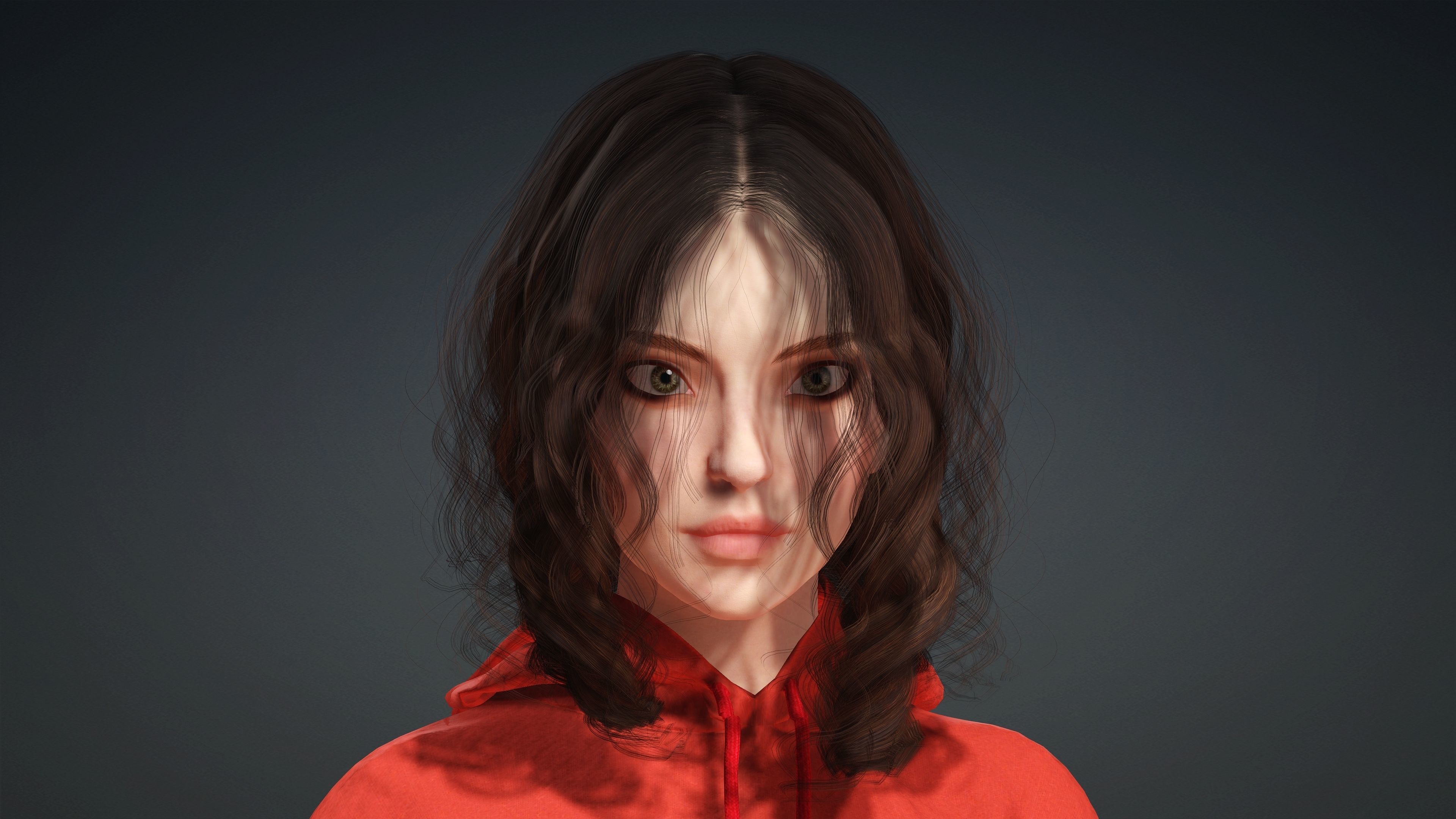 Sexy Naked Girl - Fully Rigged 3D model Low-poly 3D model_2