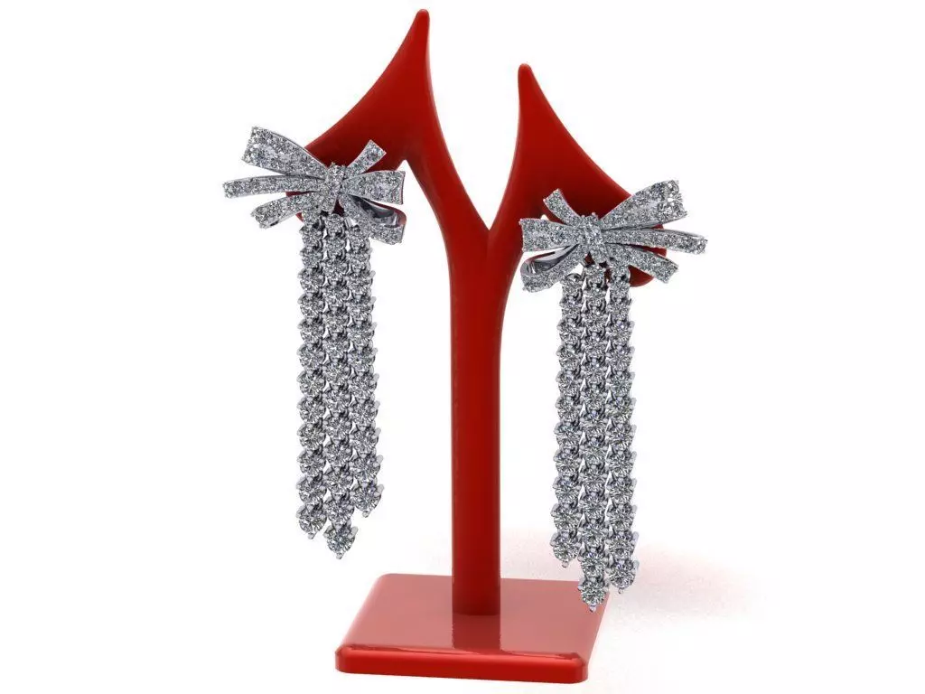 Diamond earring 3D print model_0