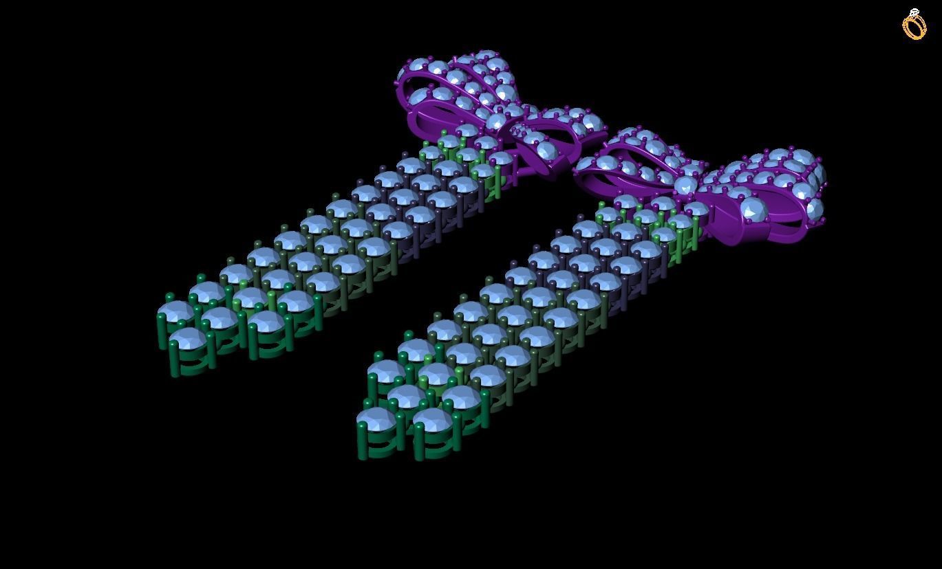 Diamond earring 3D print model_3