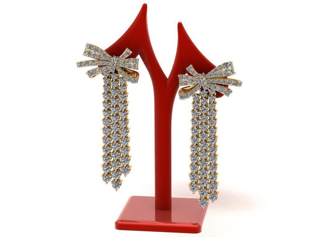 Diamond earring 3D print model_2