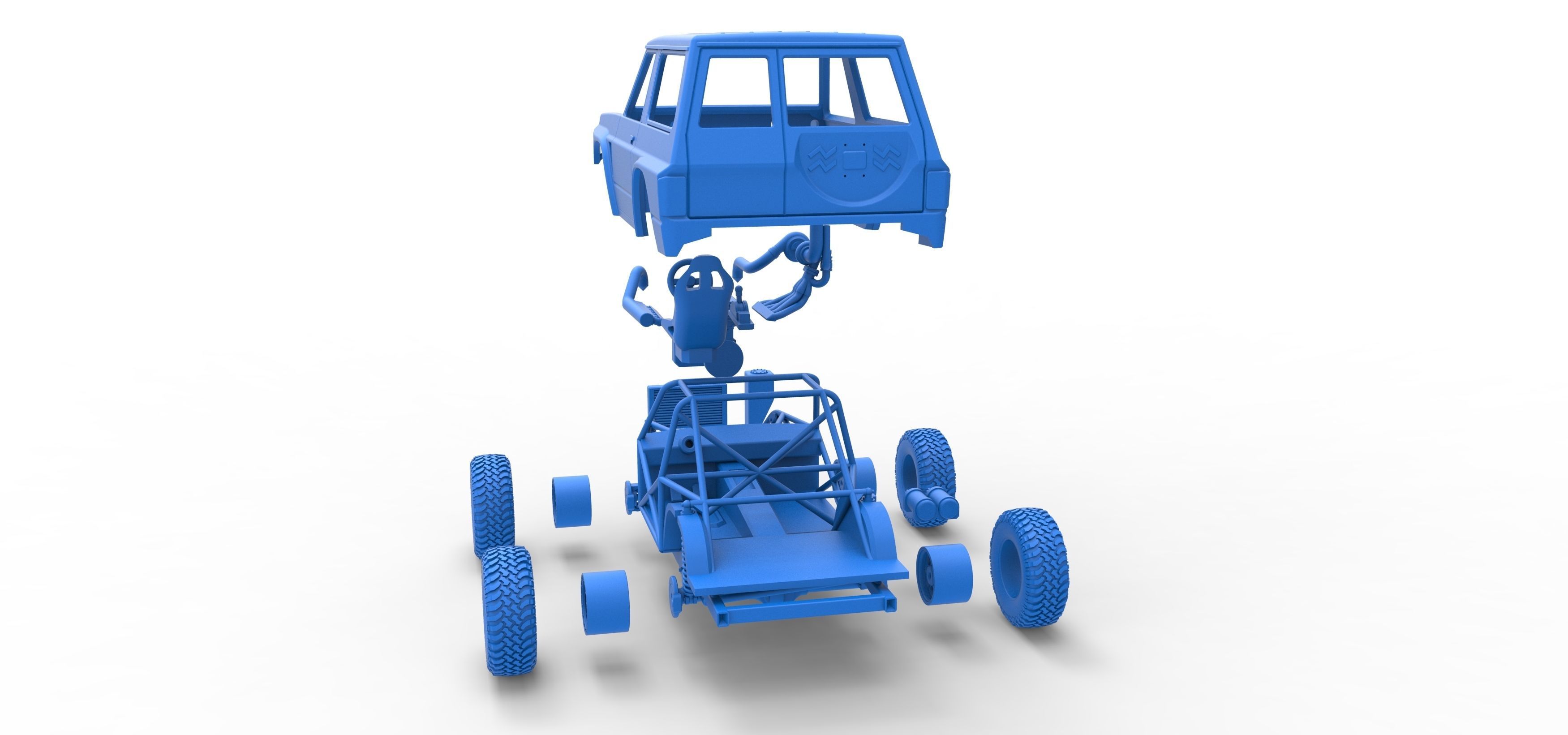 Uphill Sand Racing Dragster Scale 1 to 25 3D print model_59