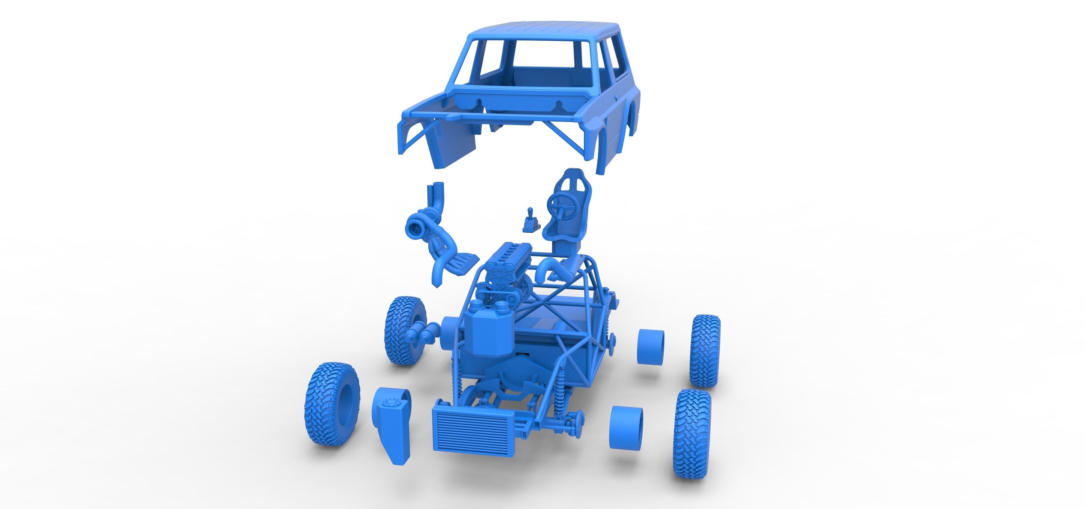 Uphill Sand Racing Dragster Scale 1 to 25 3D print model_55
