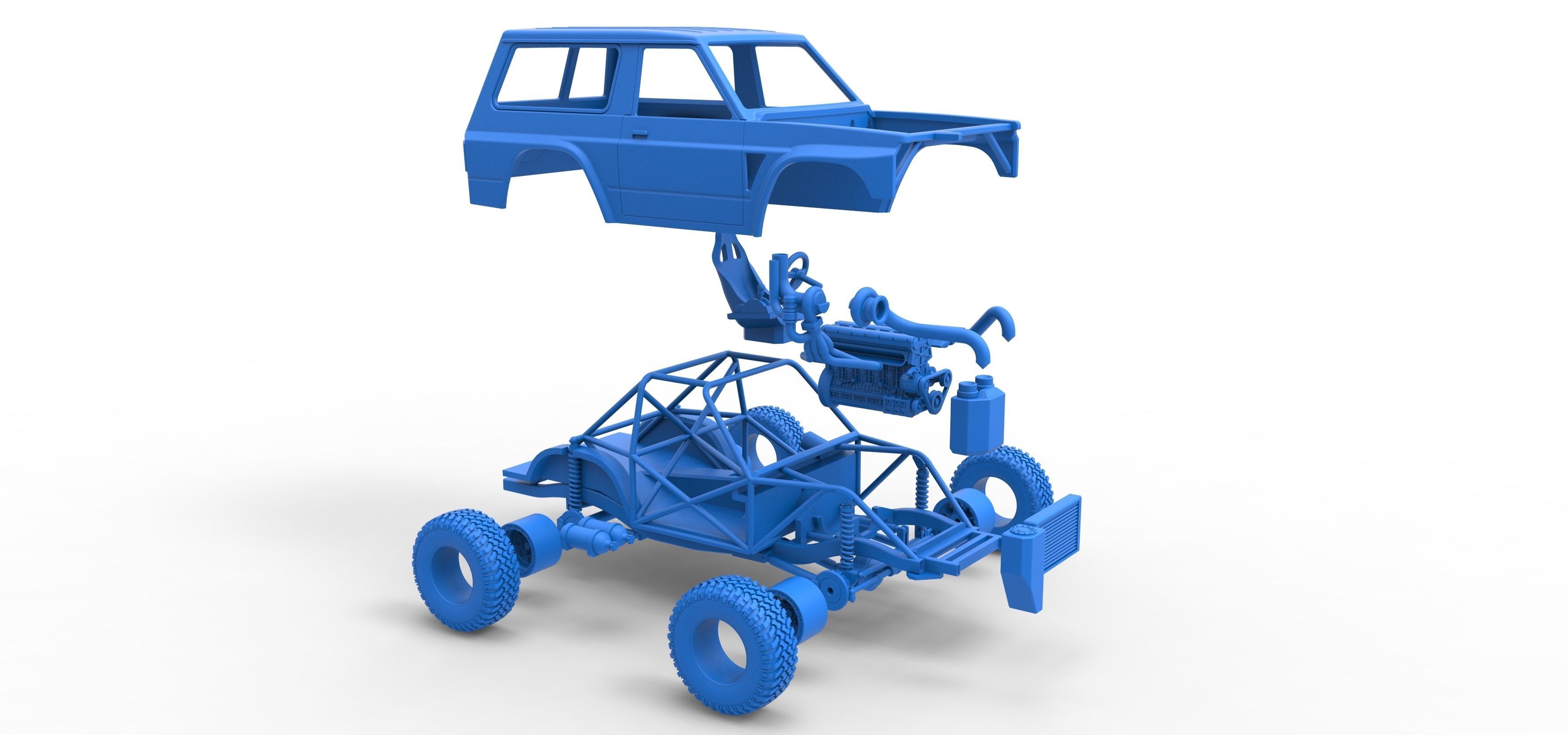 Uphill Sand Racing Dragster Scale 1 to 25 3D print model_62