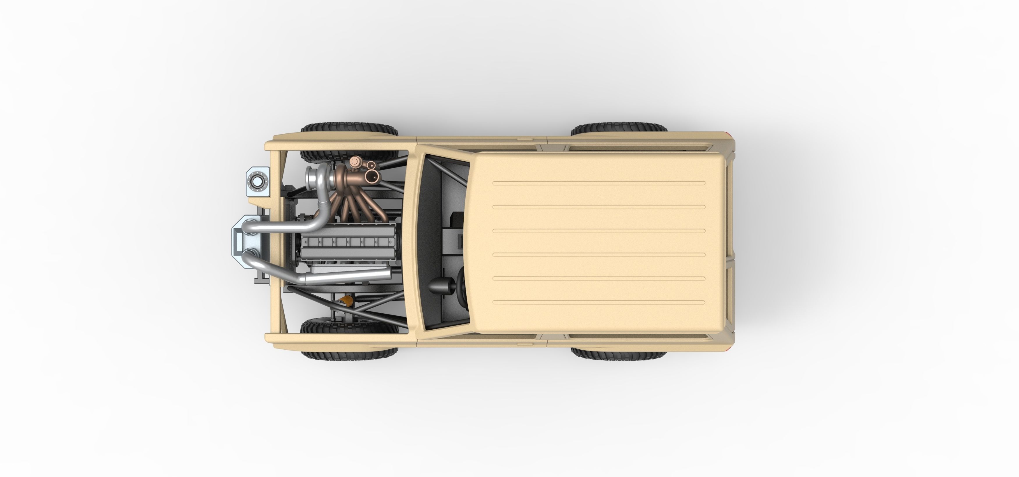 Uphill Sand Racing Dragster Scale 1 to 25 3D print model_11