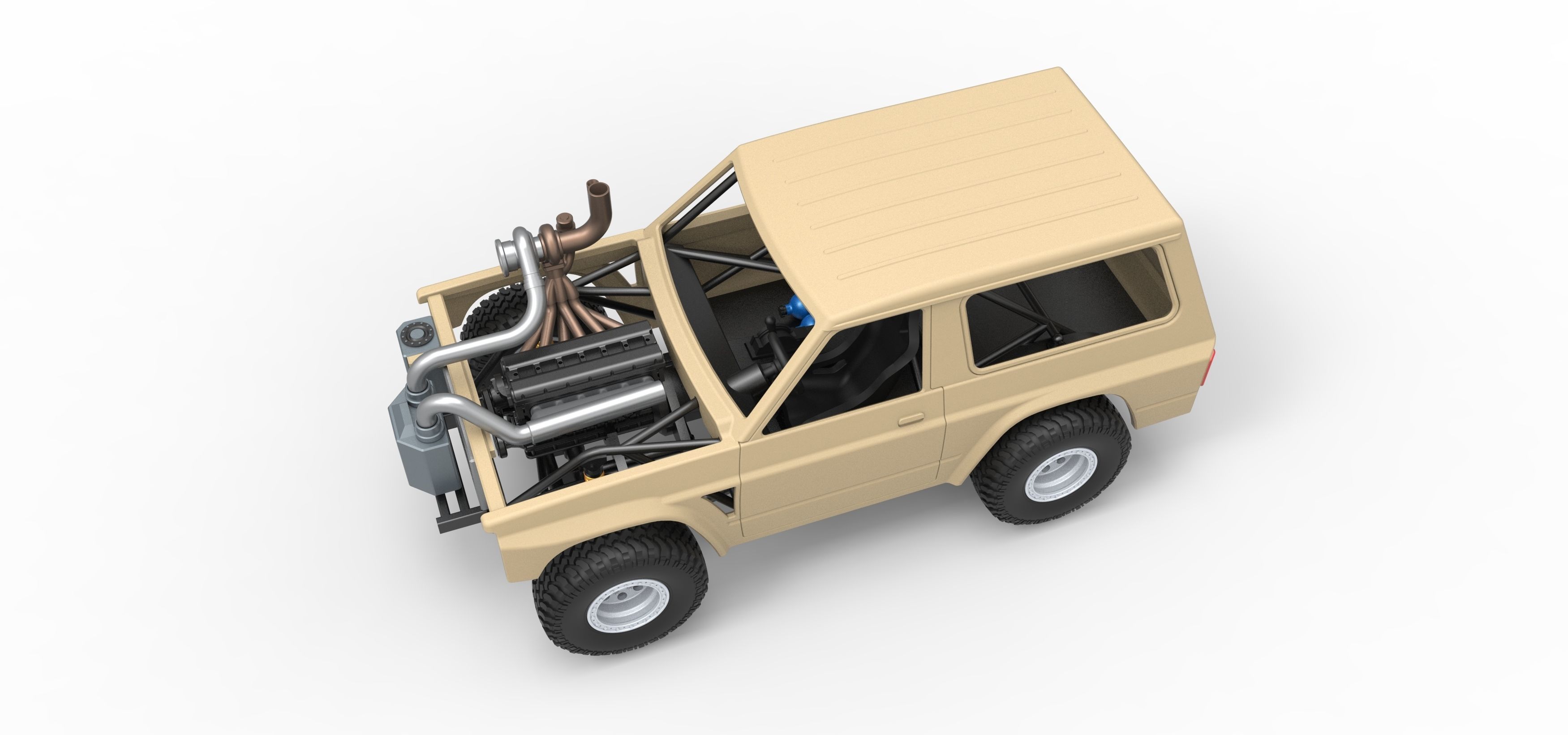 Uphill Sand Racing Dragster Scale 1 to 25 3D print model_4