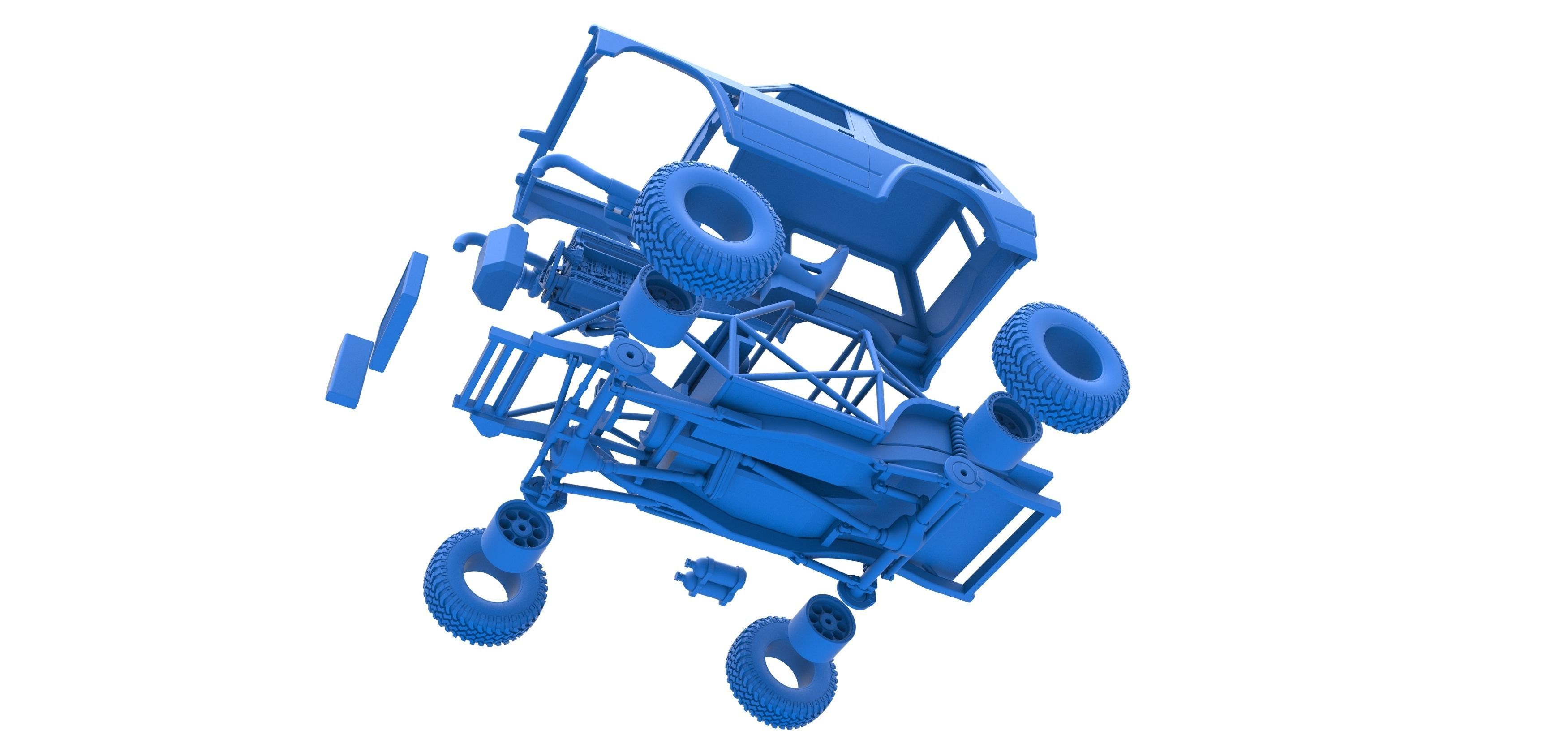 Uphill Sand Racing Dragster Scale 1 to 25 3D print model_54