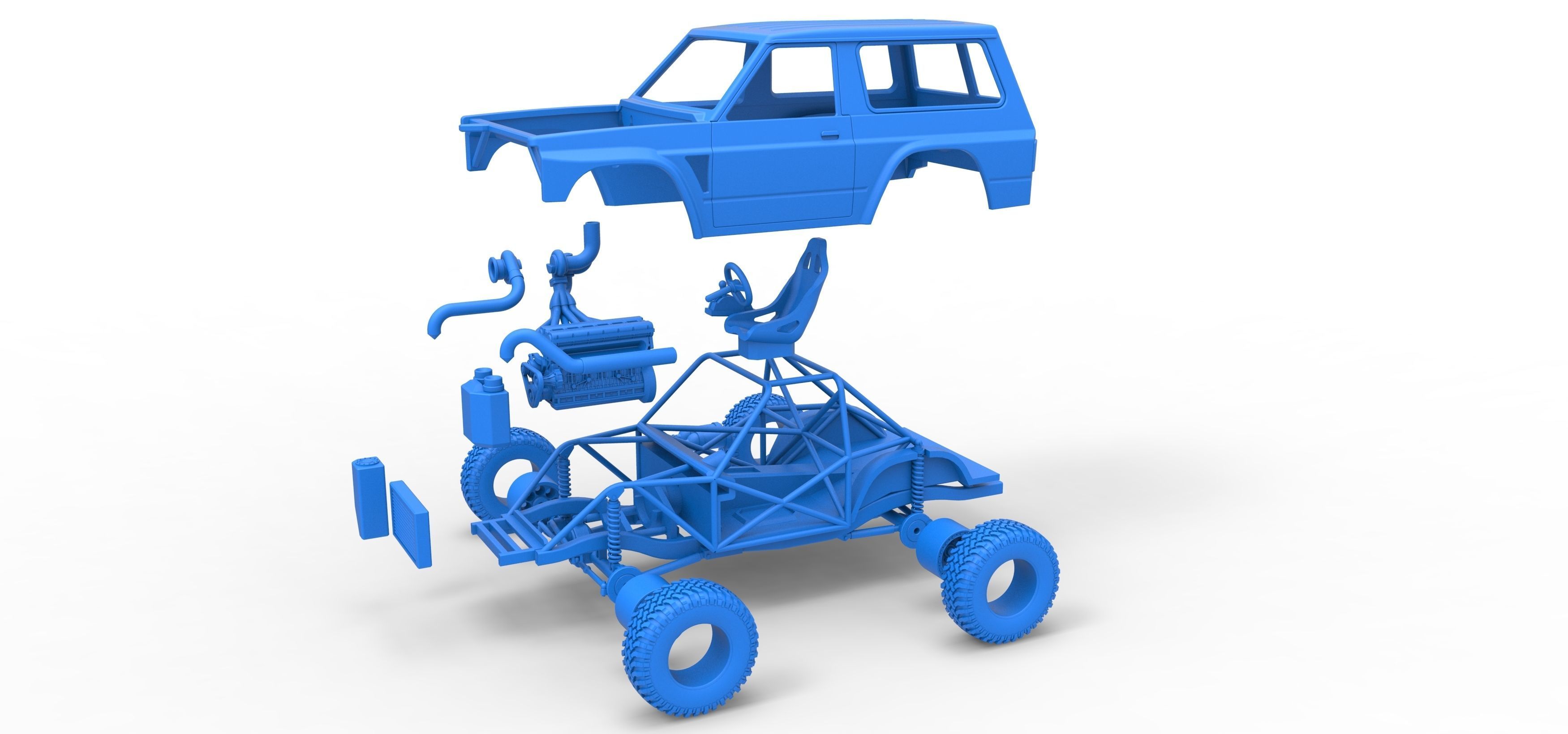 Uphill Sand Racing Dragster Scale 1 to 25 3D print model_52