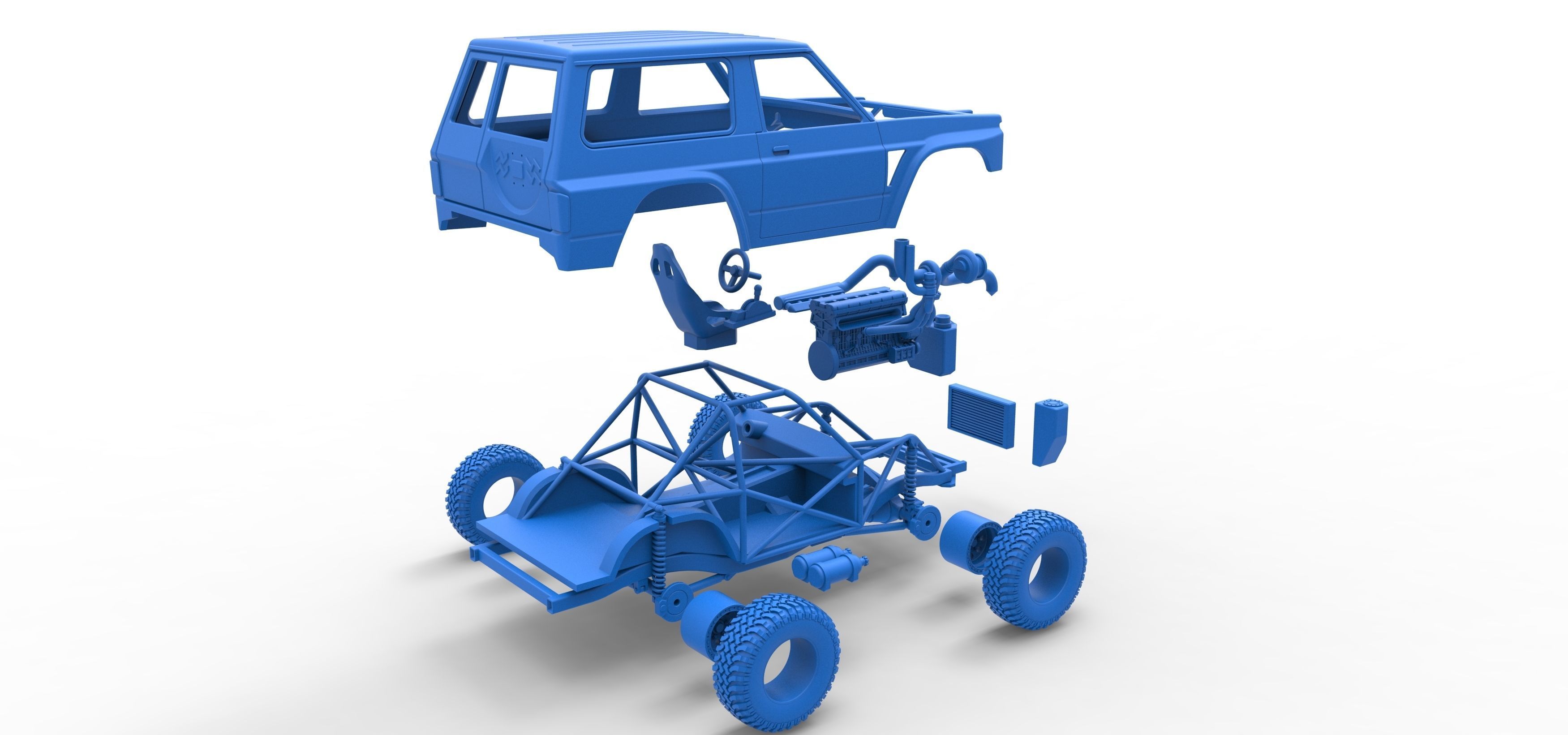 Uphill Sand Racing Dragster Scale 1 to 25 3D print model_60