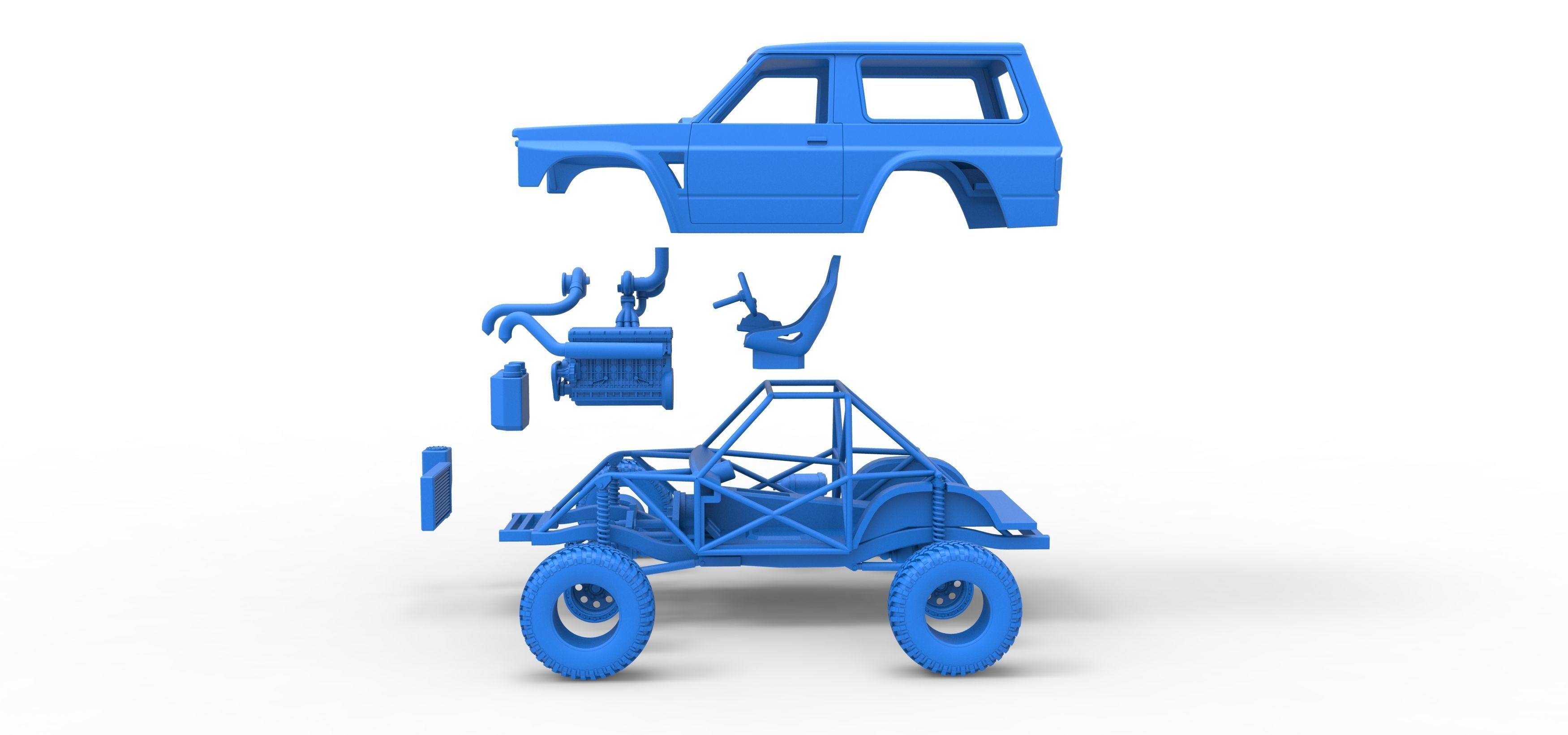 Uphill Sand Racing Dragster Scale 1 to 25 3D print model_56