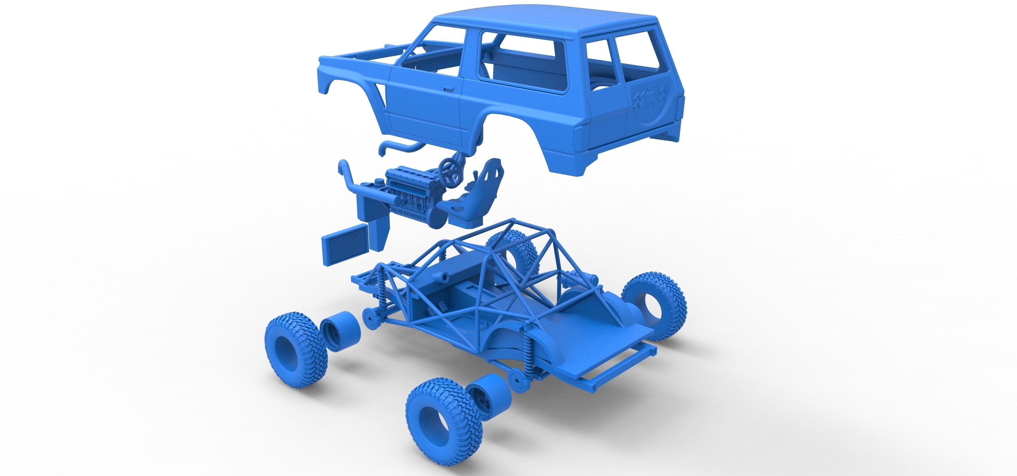 Uphill Sand Racing Dragster Scale 1 to 25 3D print model_58