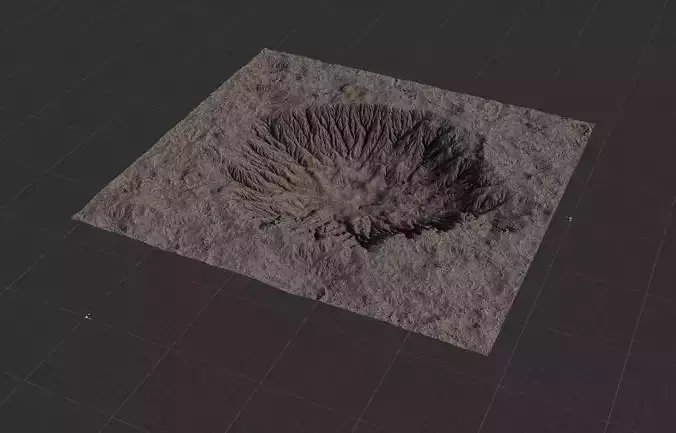 16k Massive Crater Shaped Terrain 3D model and height map 3D model
