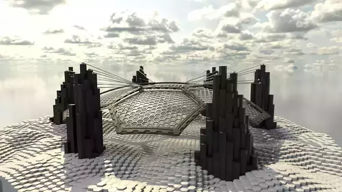 Sci Fi alien architecture landscape