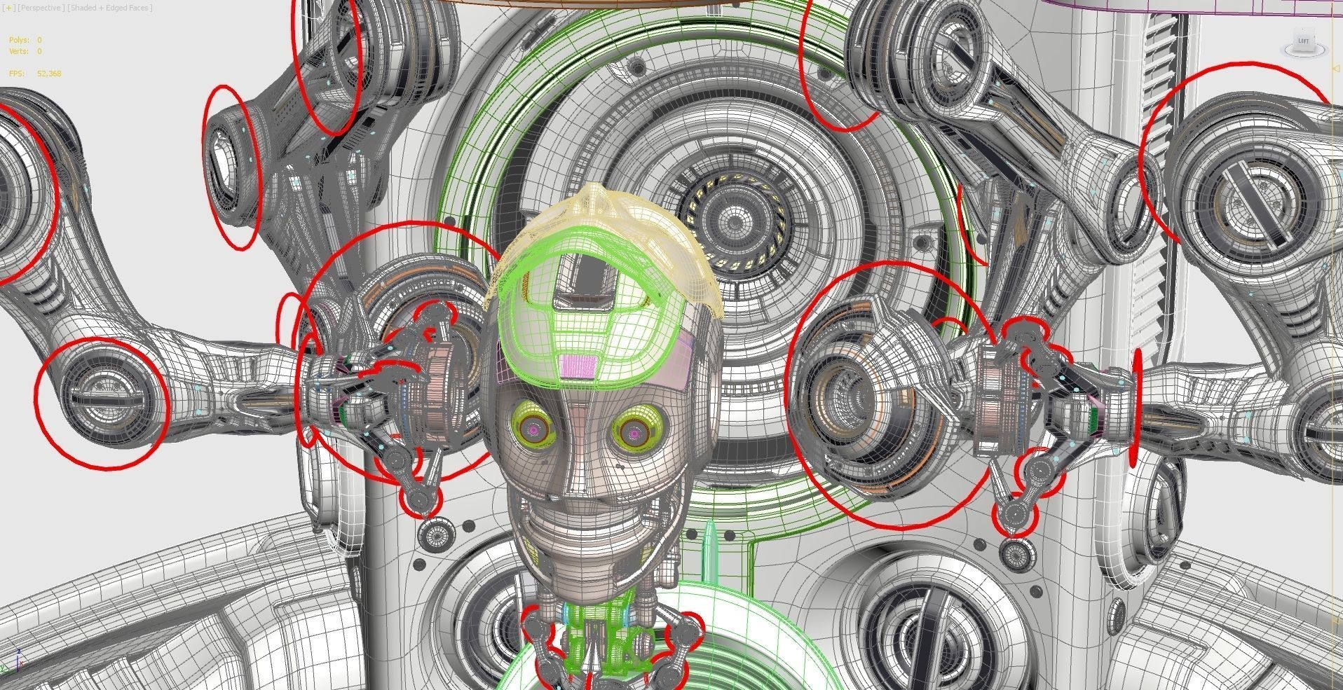 Sci - Fi Circular Construction Pod - Rigged 3D model_14