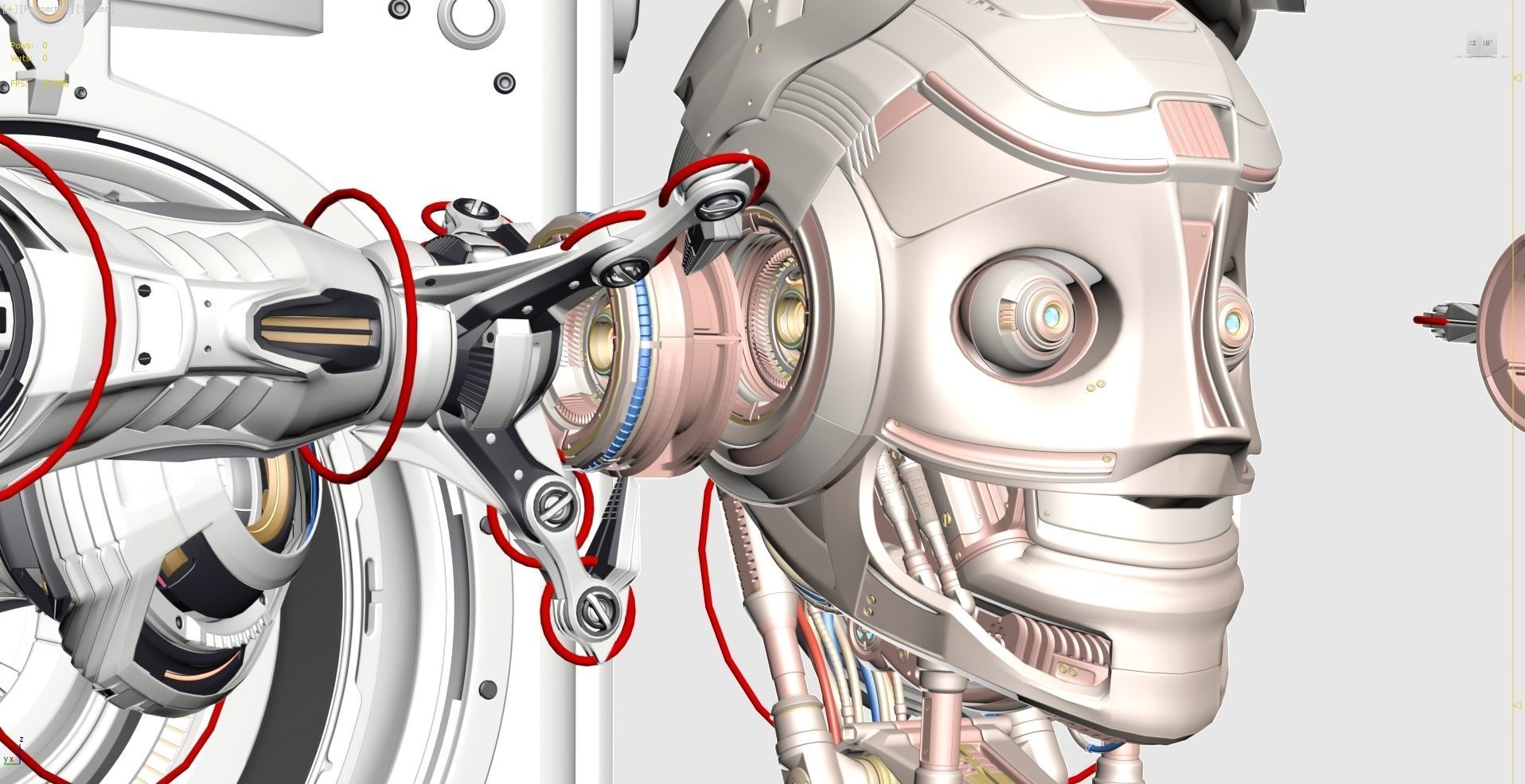 Sci - Fi Circular Construction Pod - Rigged 3D model_8