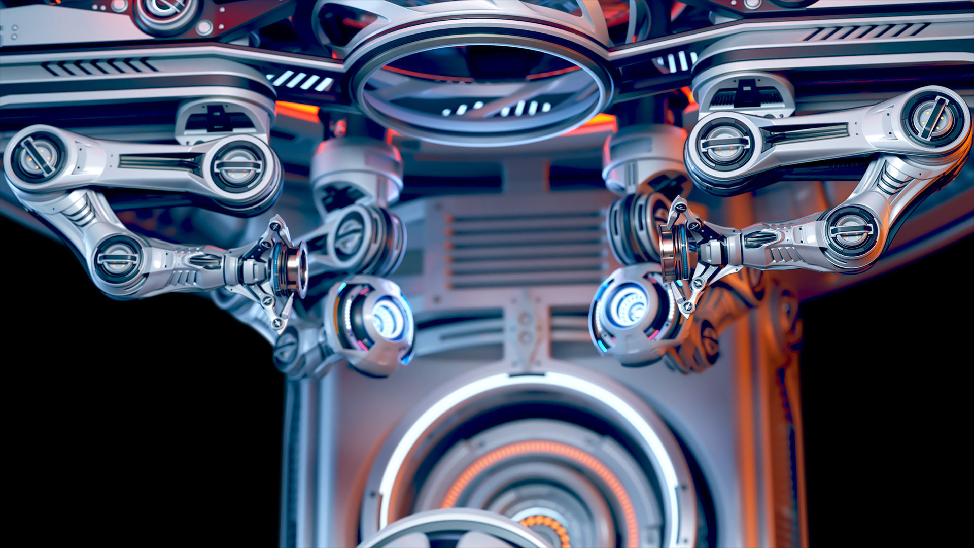 Sci - Fi Circular Construction Pod - Rigged 3D model_19