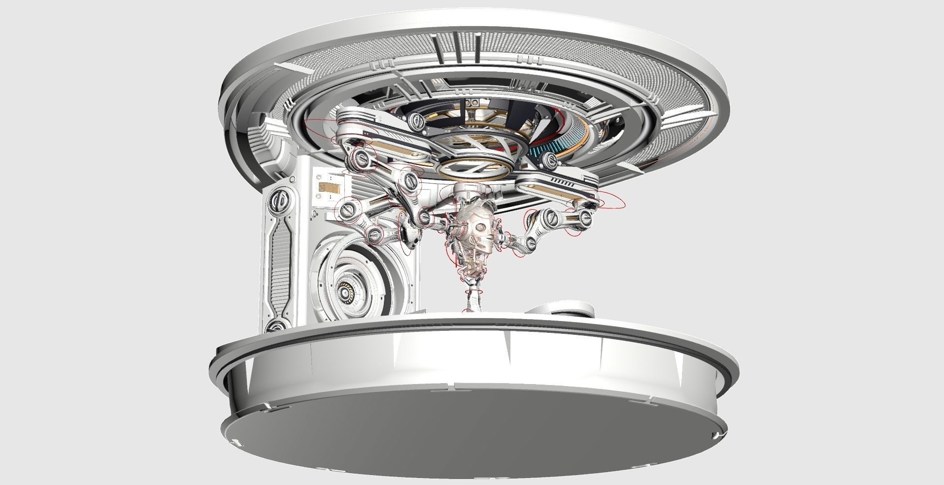 Sci - Fi Circular Construction Pod - Rigged 3D model_28