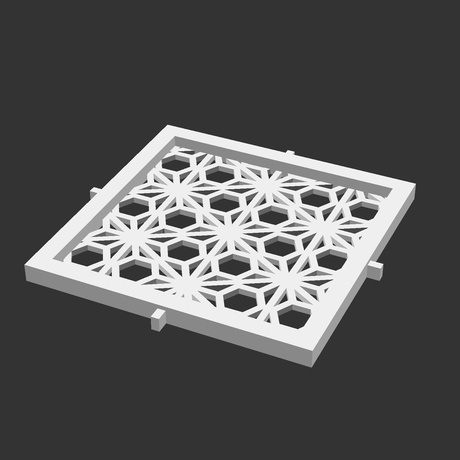 Kumiko Japanese Shoji Lantern - Yae-urahana-kikkou 3D print model_12