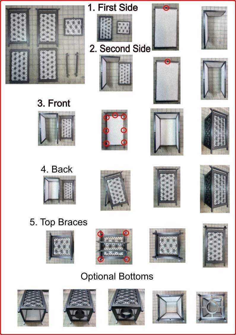 Kumiko Japanese Shoji Lantern - Yae-urahana-kikkou 3D print model_15