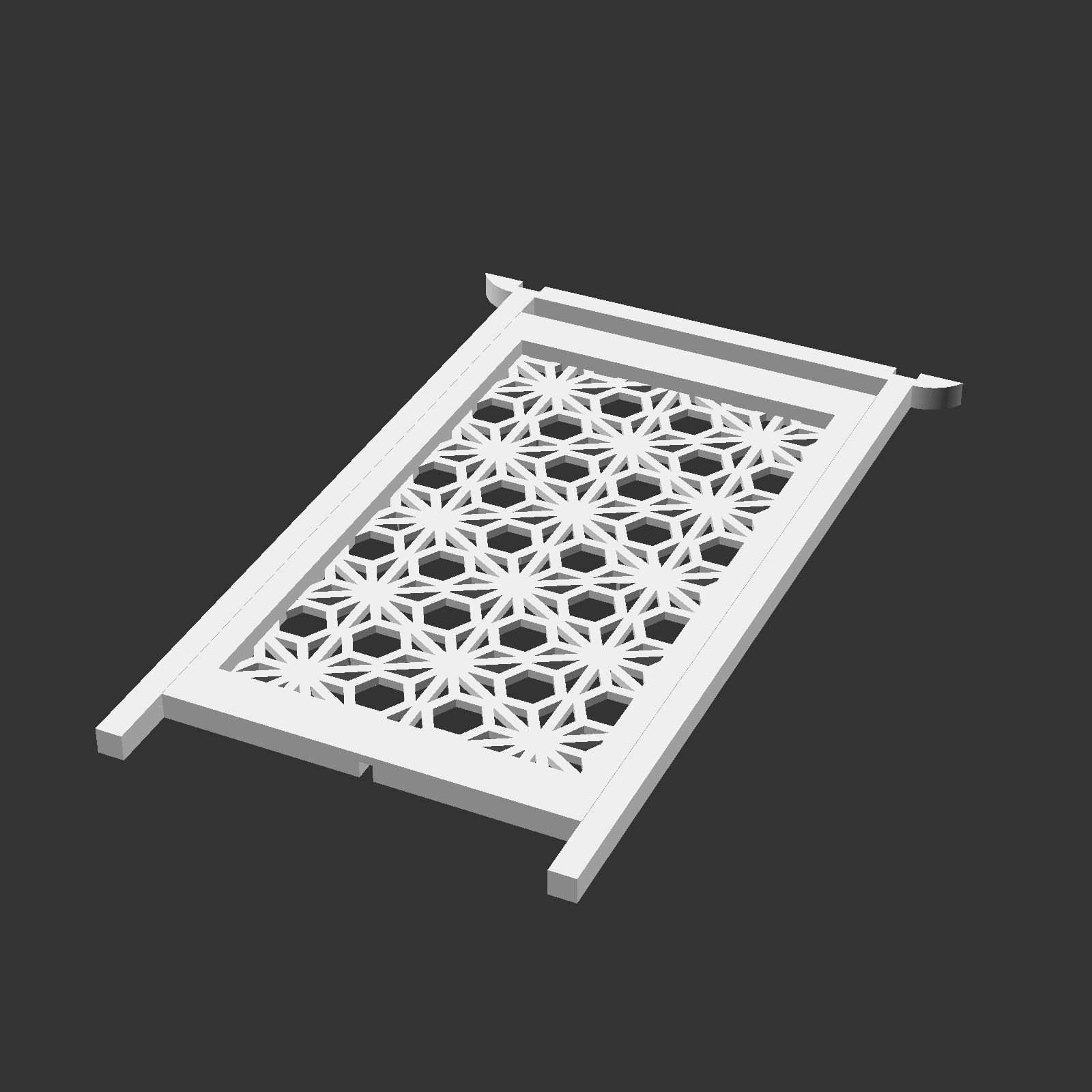 Kumiko Japanese Shoji Lantern - Yae-urahana-kikkou 3D print model_10