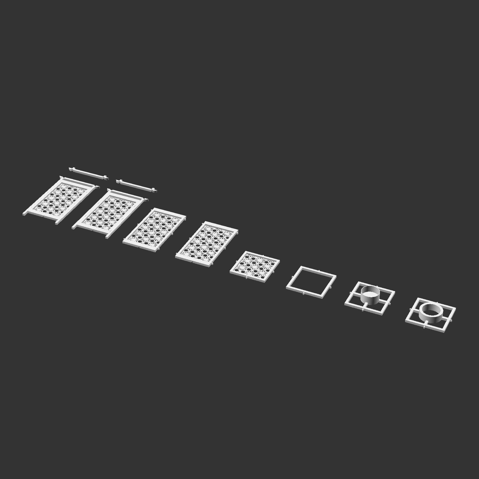 Kumiko Japanese Shoji Lantern - Yae-urahana-kikkou 3D print model_6