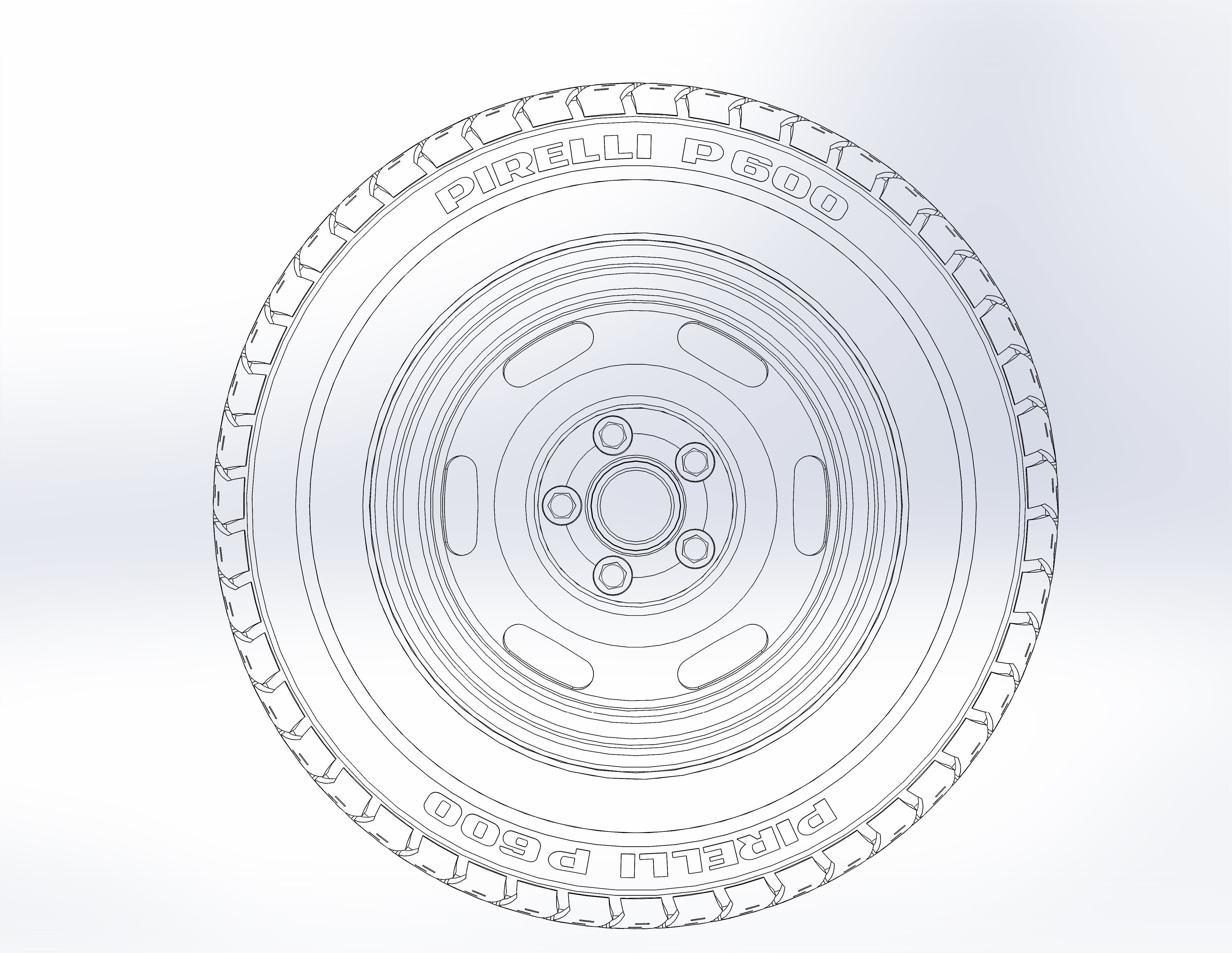 Wheels for scale model of Chrysler 1960-76 3D print model_7