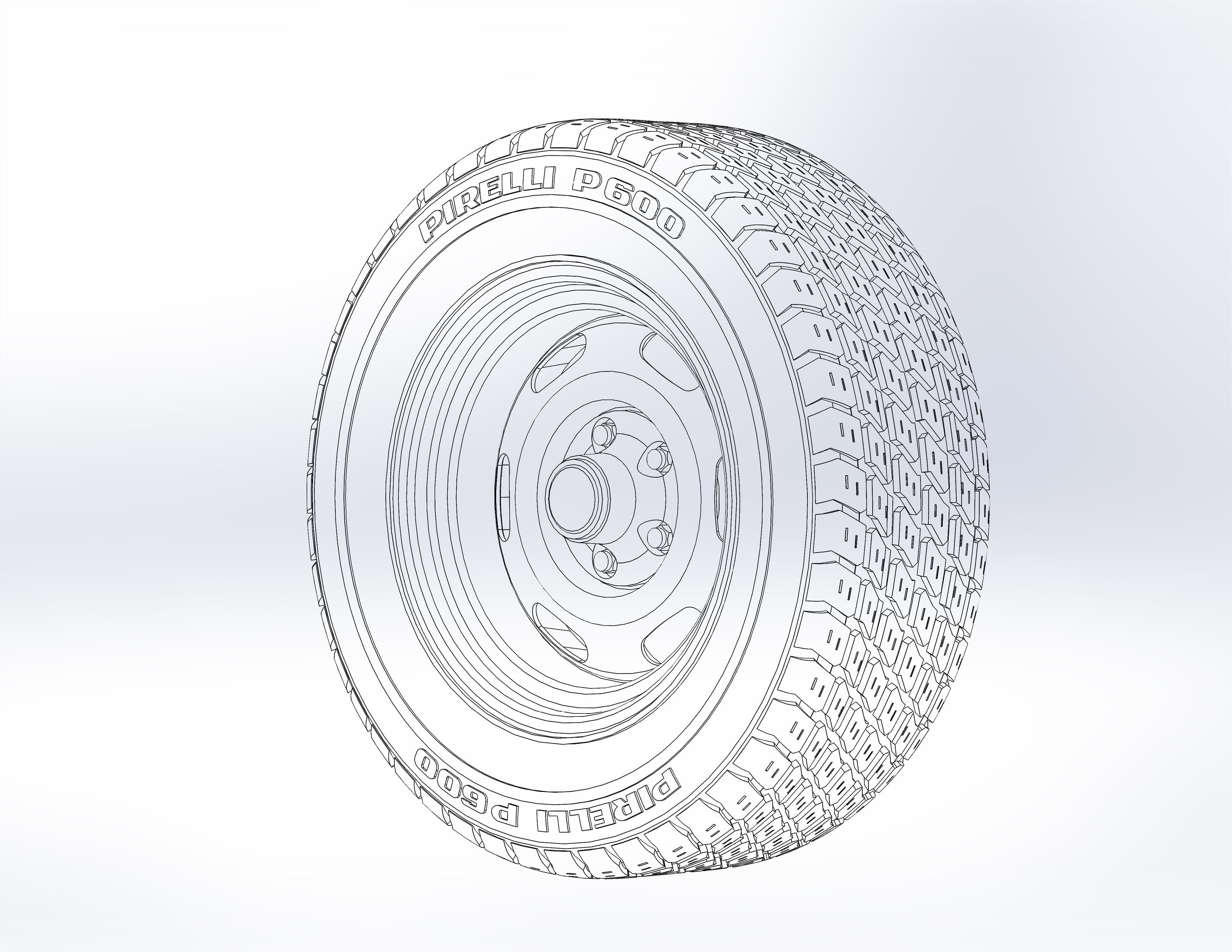 Wheels for scale model of Chrysler 1960-76 3D print model_8