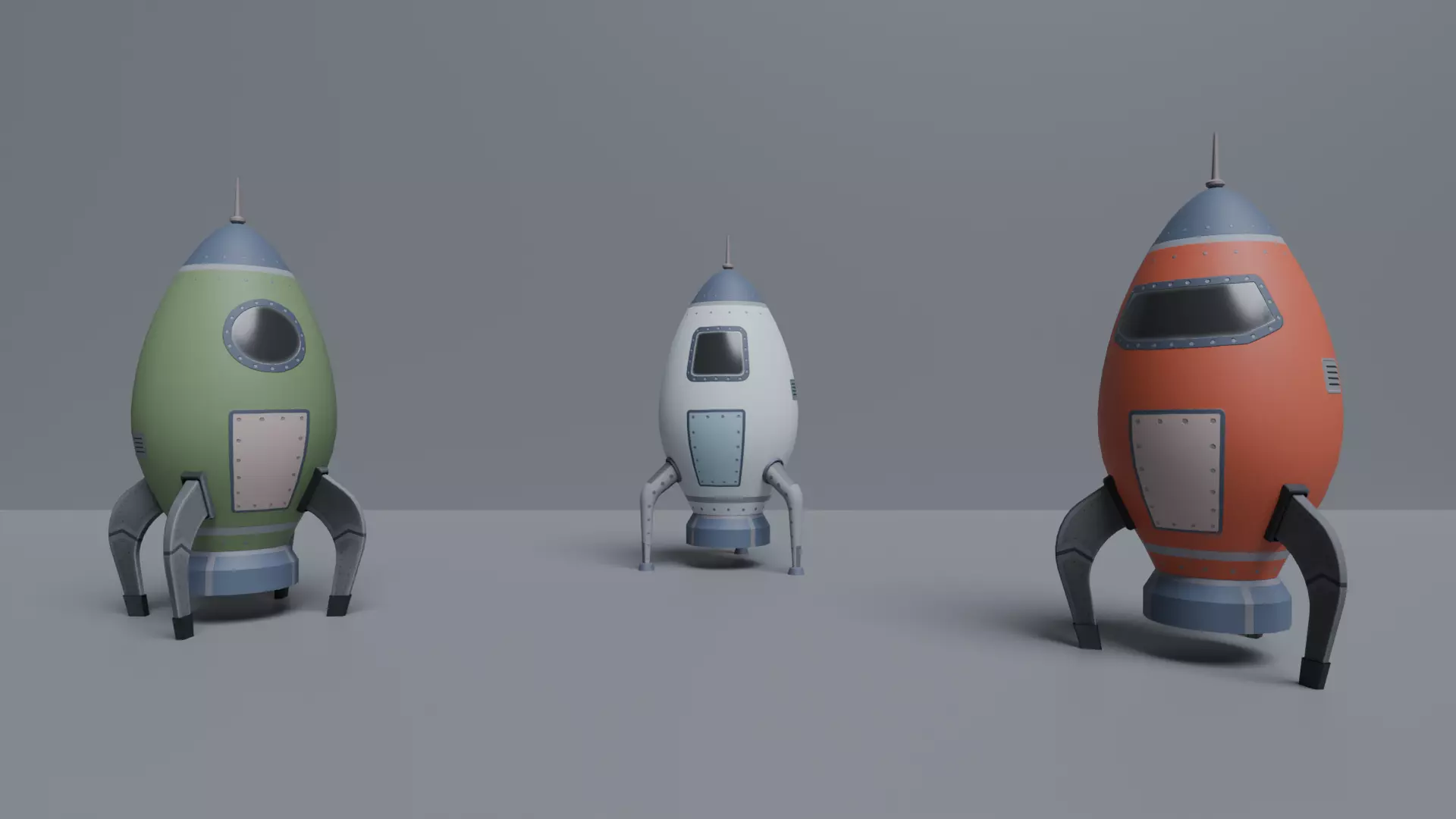 Cartoon Low-Poly Spaceship Free low-poly 3D model