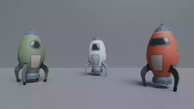 Cartoon Low-Poly Spaceship