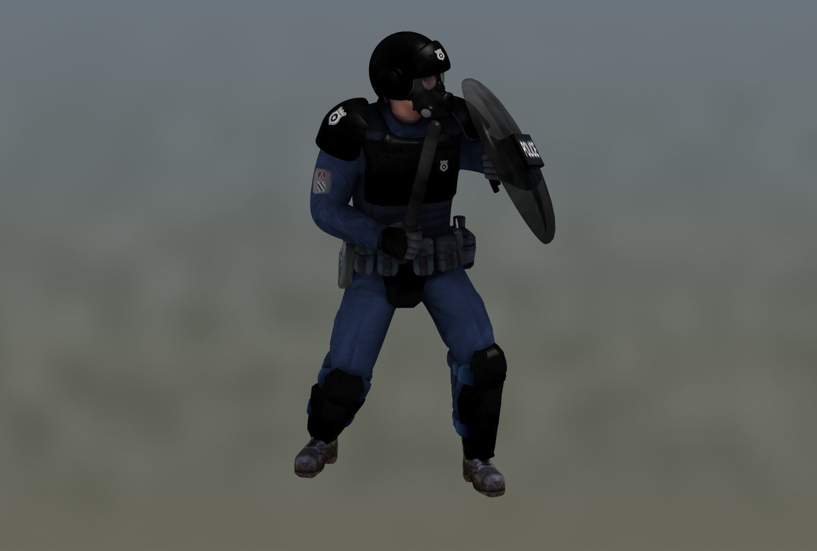 Police Riot Control Officers 3D model_22